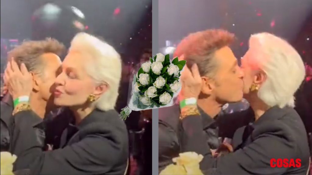 Luis Miguel detiene su concierto para saludar a Carolina Herrera