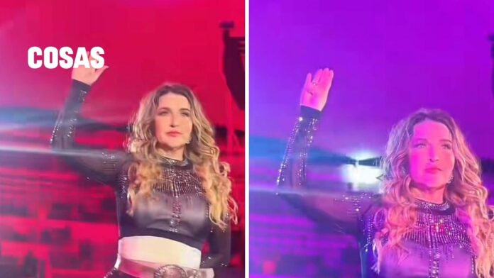 Alicia Villarreal hace la señal de auxilio contra la violencia de género en su concierto, en medio de una denuncia contra Cruz Martínez.